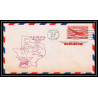 0985 lettre USA Aviation premier vol Airmail cover first flight aeroplane 1947 Temple, Texas am 64