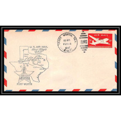0985a lettre USA Aviation premier vol Airmail cover first flight aeroplane 1947 Fort Worth Texas am 64