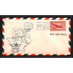 0985b lettre USA Aviation premier vol Airmail cover first flight aeroplane 1947 Dallas Texas am 64