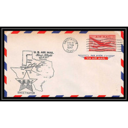 0985d lettre USA Aviation premier vol Airmail cover first flight aeroplane 1947 Sweetwater, Texas am 64