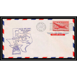 0985e lettre USA Aviation premier vol Airmail cover first flight aeroplane 1947 Big Spring Texas am 64