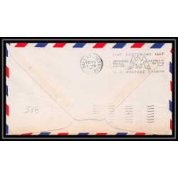 0985f lettre USA Aviation premier vol Airmail cover first flight aeroplane 1947 Houston Texas am 64