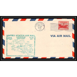 0986d lettre USA Aviation premier vol Airmail cover first flight aeroplane 1948 Louisville am 87