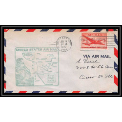 0991 lettre USA Aviation premier vol Airmail cover first flight aeroplane 1947 Salt Lake City AM 73