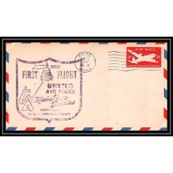 0993 lettre USA Aviation premier vol Airmail cover first flight aeroplane 1947 Boise, Idah mainliner service