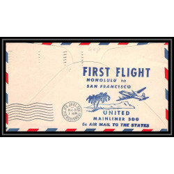 0998 lettre USA Aviation premier vol Airmail cover first flight aeroplane 1947 FAM 30 Honolulu hawaii