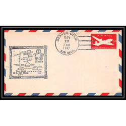 1000 lettre USA Aviation premier vol Airmail cover first flight aeroplane 1947 DENVER AM 74