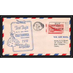 1046 lettre USA Aviation premier vol Airmail cover first flight aeroplane 1947 AM 54 Chattanooga, Tennessee