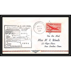 1048 lettre USA Aviation premier vol Airmail cover first flight aeroplane 1947 RouteAM 35 Minneapolis