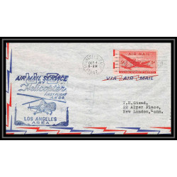 1056 Hélicoptère helicopter Aviation premier vol Airmail cover first flight aeroplane 1947 AM 84 Los Angeles