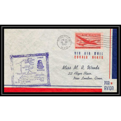 1064 lettre USA Aviation premier vol Airmail cover first flight aeroplane 1947 AM 74 Riverton, Wyoming