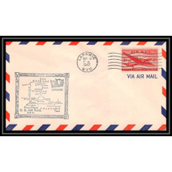 1065 lettre USA Aviation premier vol Airmail cover first flight aeroplane 1947 AM 74 Laramie (Wyoming)