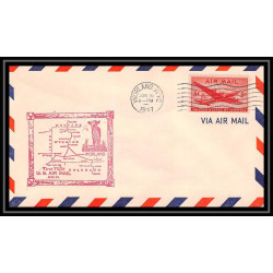 1066 lettre USA Aviation premier vol Airmail cover first flight aeroplane 1947 AM 74 Worland, Wyoming