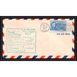1076 lettre USA Aviation premier vol Airmail cover first flight aeroplane 1947 AM 35 Alliance, Nebraska