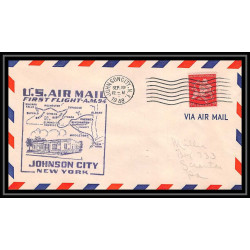 1089 lettre USA Aviation premier vol Airmail cover first flight aeroplane 1948 AM 94 Johnson City, New York