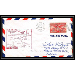 1102 lettre USA Aviation premier vol Airmail cover first flight aeroplane 1948 AM 81 Shawnee, Oklahoma
