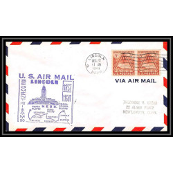 1103 lettre USA Aviation premier vol Airmail cover first flight aeroplane 1949 AM 90 Lincoln, Nebraska