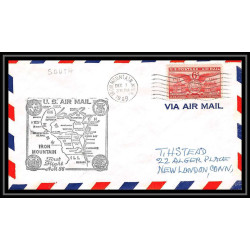 1108 lettre USA Aviation premier vol Airmail cover first flight aeroplane 1949 AM 86 Iron Mountain, Michigan