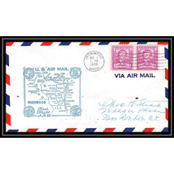1117 lettre USA Aviation premier vol Airmail cover first flight aeroplane 1949 AM 86 Ironwood, Michigan