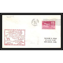 1140 lettre USA Aviation premier vol Airmail cover first flight aeroplane 1949 AM 79 Adams, Massachusetts