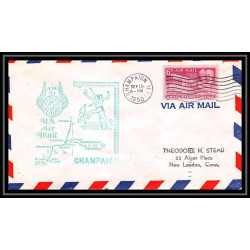 1141 lettre USA Aviation premier vol Airmail cover first flight aeroplane 1950 AM 91 Champaign, Illinois