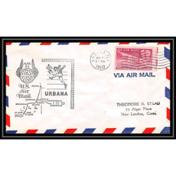 1142 lettre USA Aviation premier vol Airmail cover first flight aeroplane 1950 AM 91 Urbana (Illinois)