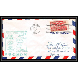 1143 lettre USA Aviation premier vol Airmail cover first flight aeroplane 1950 AM 93 Tucson, Arizona
