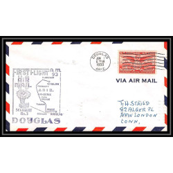 1148 lettre USA Aviation premier vol Airmail cover first flight aeroplane 1950 AM 93 Douglas, Arizona