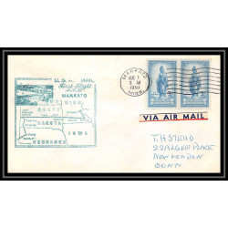 1154 lettre USA Aviation premier vol Airmail cover first flight aeroplane 1950 AM 35 Mankato, Minnesota