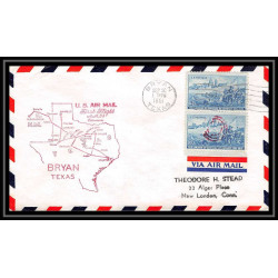 1159 lettre USA Aviation premier vol Airmail cover first flight aeroplane 19951 am 64 bryan Texas