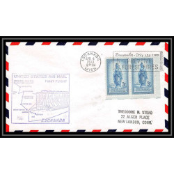 1164 lettre USA Aviation premier vol Airmail cover first flight aeroplane 1953 AM 86 Escanaba, Michigan