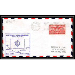 1166 lettre USA Aviation premier vol Airmail cover first flight aeroplane 1953 AM 94 Westfield, Massachusetts