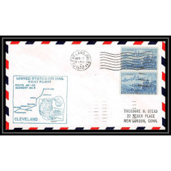 1168 lettre USA Aviation premier vol Airmail cover first flight aeroplane 1953 AM 88 Cleveland
