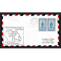 1181 lettre USA Aviation premier vol Airmail cover first flight aeroplane 1953 AM 86 Iron Mountain, Michigan
