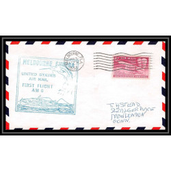 1182 lettre USA Aviation premier vol Airmail cover first flight aeroplane 1953 AM 6 Melbourne (Floride)