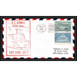1184 lettre USA Aviation premier vol Airmail cover first flight aeroplane 1954 AM 77 McCall, Idaho