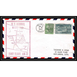 1185 lettre USA Aviation premier vol Airmail cover first flight aeroplane 1954 AM 77 McCall, Idaho