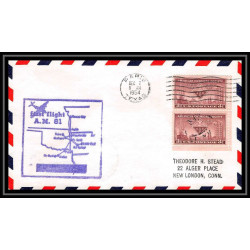 1187 lettre USA Aviation premier vol Airmail cover first flight aeroplane 1954 AM 81 Paris Texas