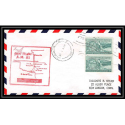 1189 lettre USA Aviation premier vol Airmail cover first flight aeroplane 1954 AM 81 Dallas