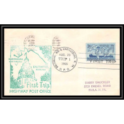 1194 lettre USA Aviation premier vol Airmail cover first flight aeroplane 1955 Baltimore TRIP 1