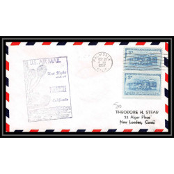 1200 lettre USA Aviation premier vol Airmail cover first flight aeroplane 1957 AM 76 Palmdale, California