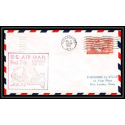 1202 lettre USA Aviation premier vol Airmail cover first flight aeroplane 1957 AM 94 Ogden, Utasburg, New York