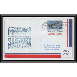 1208 lettre USA Aviation premier vol Airmail cover first flight aeroplane 1960 AM 1 San Jose, California