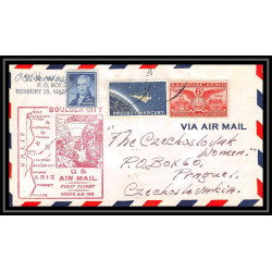 1231 lettre USA Aviation premier vol Airmail cover first flight aeroplane 1949 AM 105 Boulder City Signé (signed)