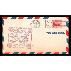 1254 lettre USA Aviation premier vol Airmail cover first flight 1948 aeroplane AM 86 Saint Paul (Minnesota)