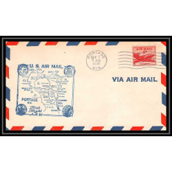 1256 lettre USA Aviation premier vol Airmail cover first flight 1948 aeroplane AM 86 Portage, Wisconsin