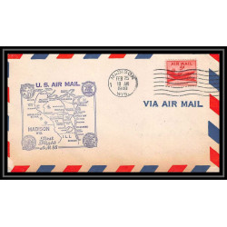 1259 lettre USA Aviation premier vol Airmail cover first flight 1948 aeroplane AM 86 Madison (Wisconsin)