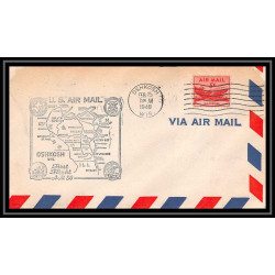 1265 lettre USA Aviation premier vol Airmail cover first flight 1948 aeroplane AM 86 Oshkosh, Wisconsin