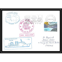 France 539 (bateau ship) myrrhe 2000 ravitailleur meuse 09/05/2000 Lettre Navale cover bateau ship