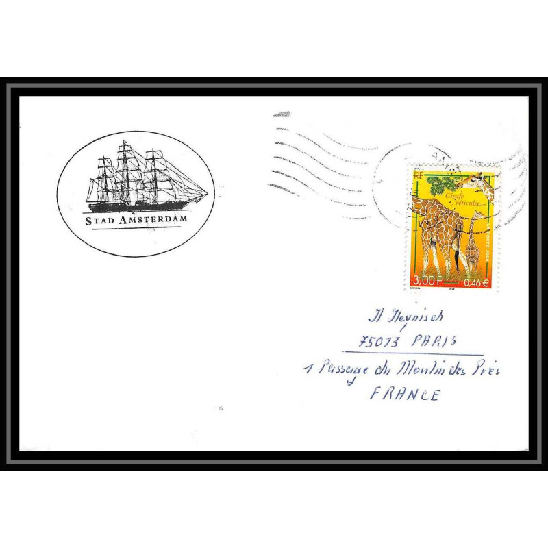 France 553 (bateau ship) stad amsterdam voilier Lettre Navale cover bateau ship